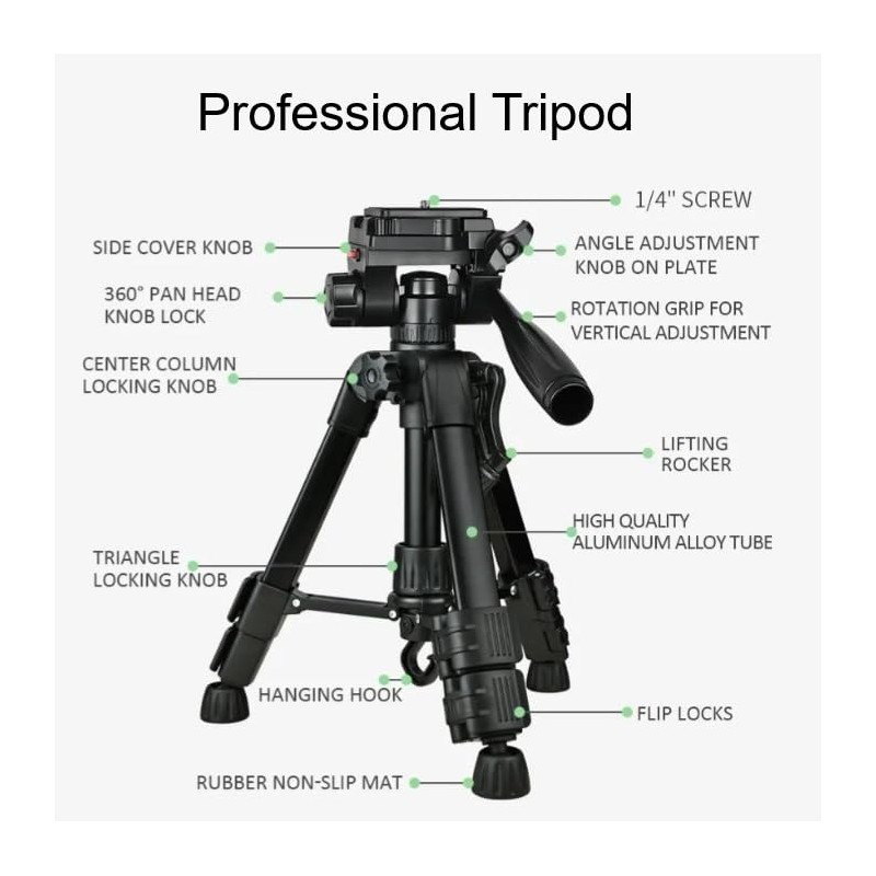 63cm Heavy Duty Professional Tripod for Phones/Cameras/GoPro / Insta360