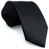 SHLAX&WING Men's Plain Black Silk Necktie, 8cm x 147cm Necktie