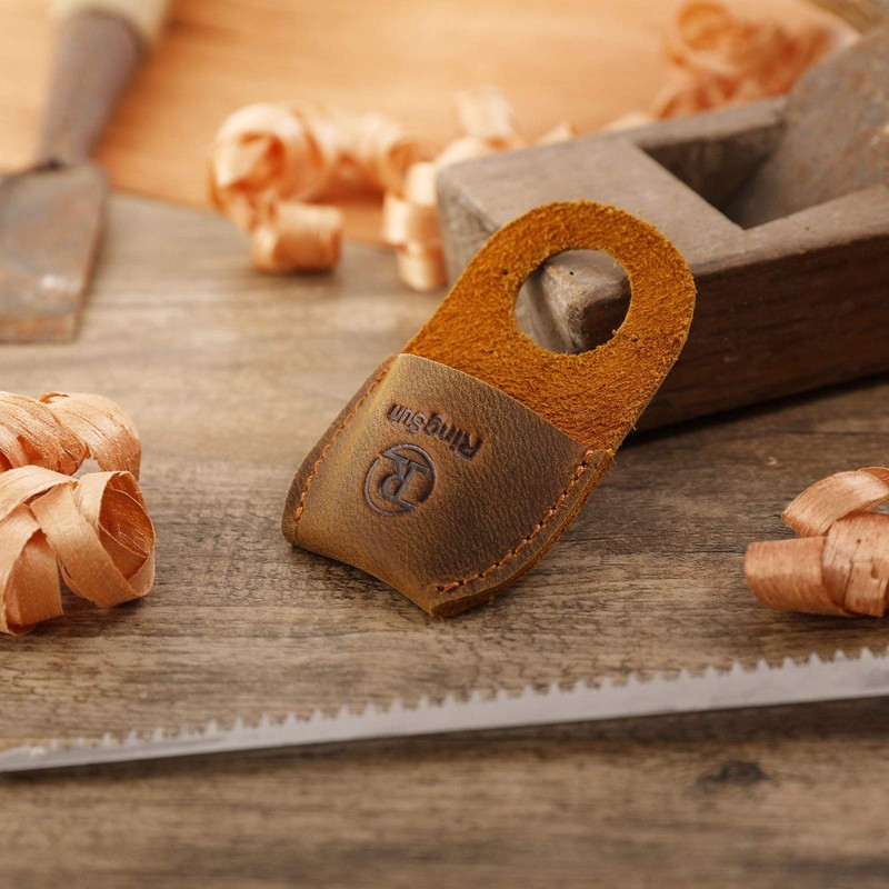 RingSun Thumb Guard Wood Carving Tools, Leather Finger Protector, Handmade