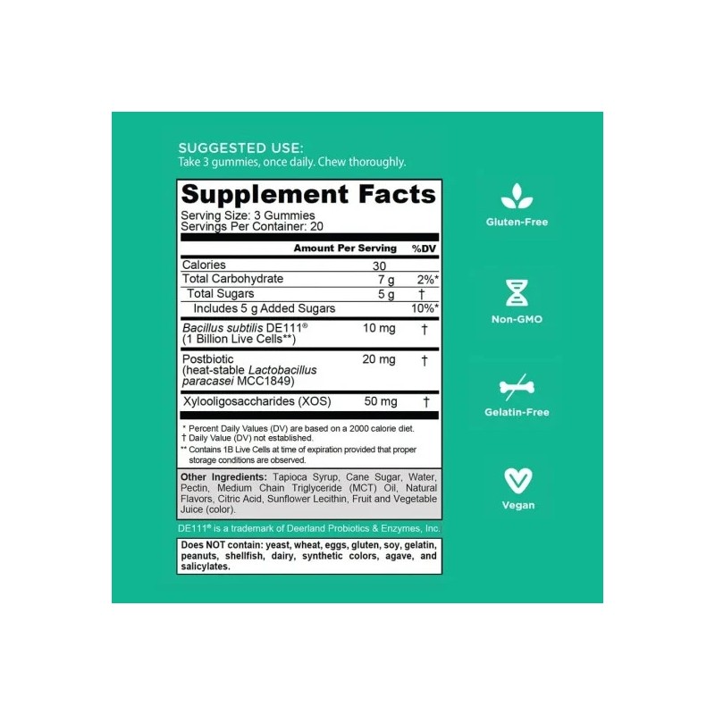 Goli Nutrition 3in1 Pre + Post + Probiotics Gummies Digestive