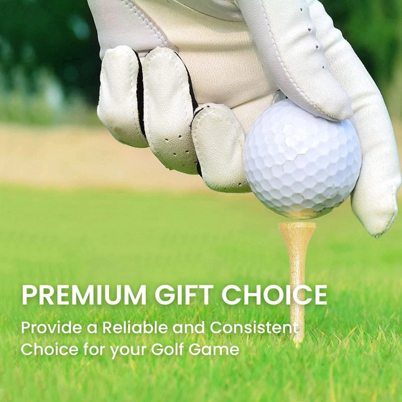 FINGER TEN 250 Count Golf Wood Tees Natural Bamboo 2