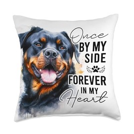 Dog Death Sympathy Gift Pet Memorial Gift Rottweiler Throw Pillow