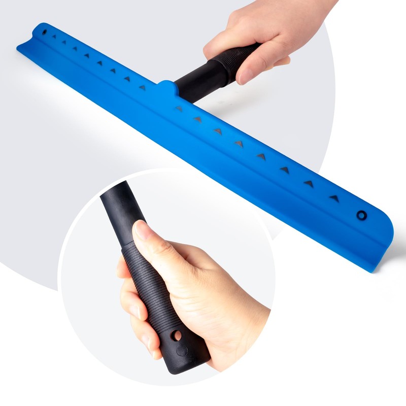 FOSHIO 15 inch Blue Windshield Squeegees, All-Purpose Streak-Free Silicone Squeegee