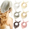 Dingion 6 Pcs Floral Hair Bandanas Head Kerchief Women Bandana