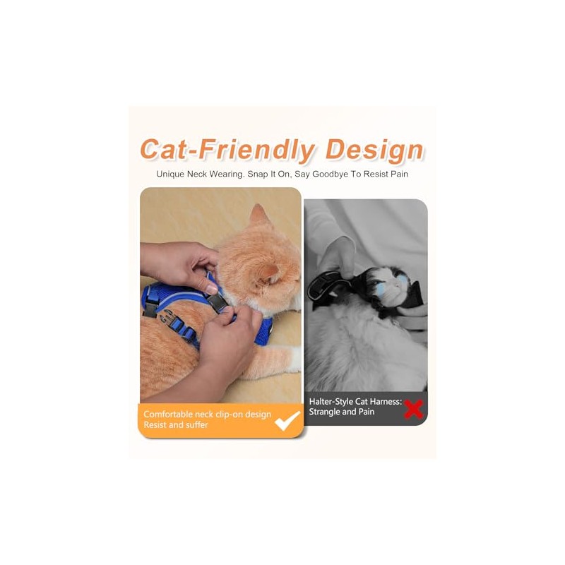 Halypet Cat Harness and Leash Set [ MAX Safety Third