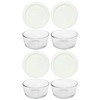 Pyrex 7200 2 Cup Glass Bowls & 7200-PC White Food