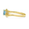 10k Yellow Gold Oval Blue Topaz And Diamond Ring (Size
