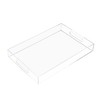 KEVJES Glossy White Acrylic Serving Tray with Handles-Butler Trays for