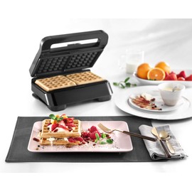De'Longhi MultiGrill Easy Waffle Plates DLSK155, Accessory for Contact Grill, 2 Non-Stick Waffle Irons 270 x 140 mm, Dishwasher Safe