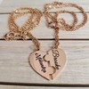 Customized NAME Puzzle Heart Pendant Necklace Interlocking Pair - A