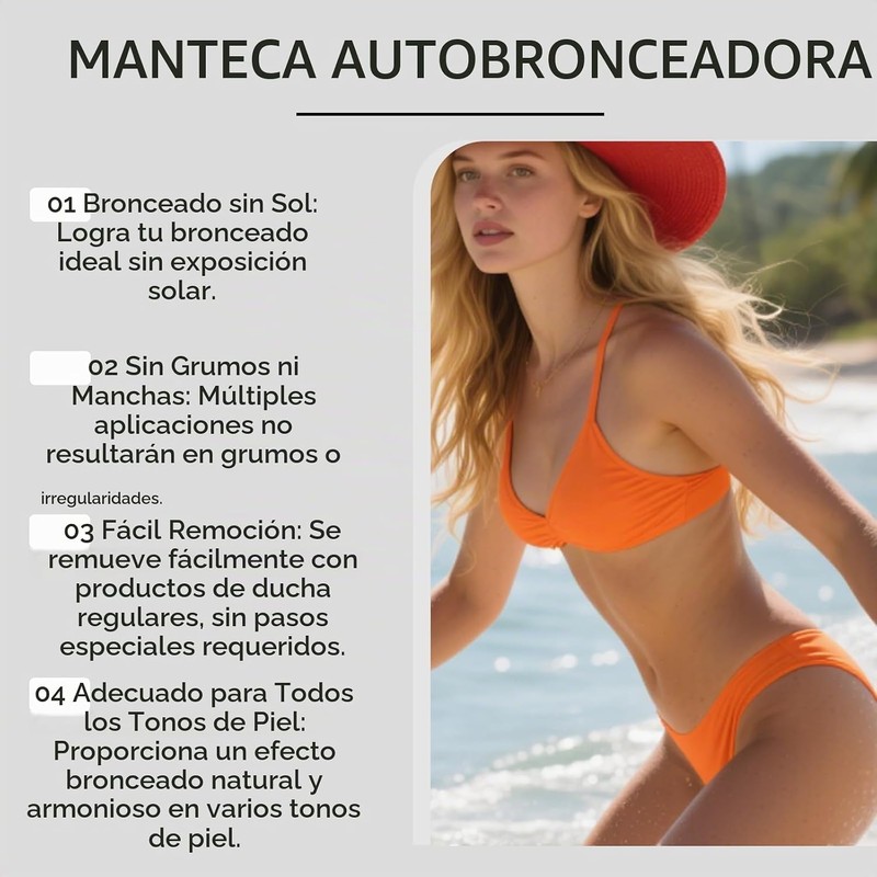 Bluemega Crema Bronceadora para Piel de Color Bronce