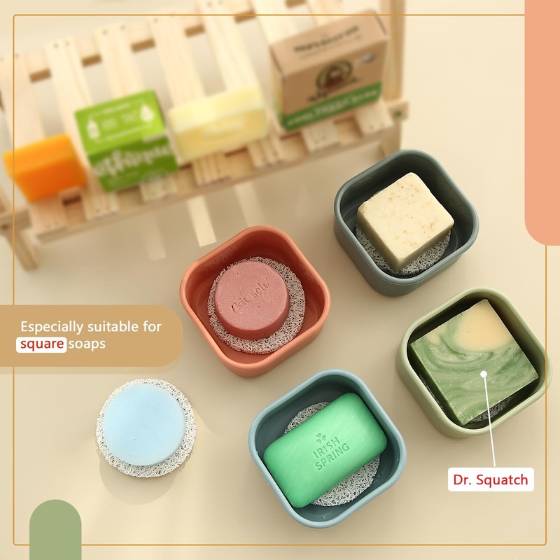 Square Travel Soap Case, Bar Soap Holder for Dr Squatch,