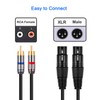 Dual XLR to RCA Cable 5Ft, Heavy Duty 2-XLR Female