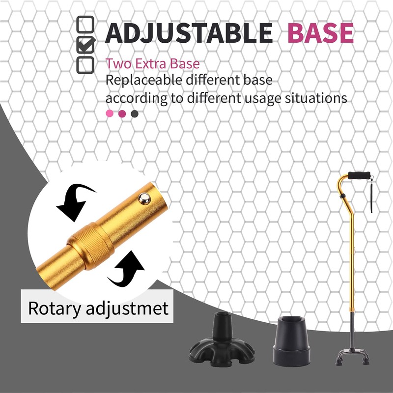 LIXIANG Walking Cane 3 in1 - Adjustable Lightweight Walking Sticks