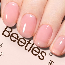 Beetles Nude Pink Gel Nail Polish - 15ml Nude Color Jelly Pink Gel Polish Sheer Translucent Effect Nail Concealer Soak Off UV LED Nail Lamp French Nail Art Gifts for Women Girls