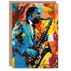 Artery8 Blues Jazz Saxophonist Vivid Painting Birthday Card