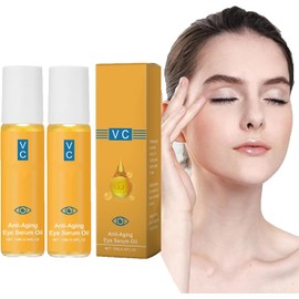 Aceite de Suero para Ojos con VC, Antienvejecimiento, Reafirmante e Iluminador, Reduce Arrugas, Líneas Finas e Hinchazón, Hidratante (2 PCS)