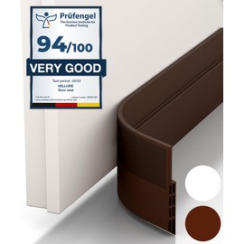 Vellure® - Burlete inferior para puerta contra corrientes de aire y sellado, burlete aislante, ideal para aislamiento contra el frío, el ruido y la humedad, 1 unidad, color marrón
