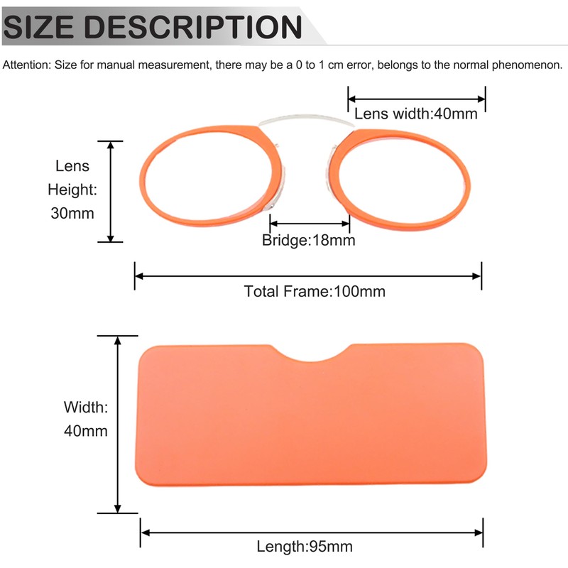 COVESATO Mini Armless Reading Glasses for Men Women Slim Thin