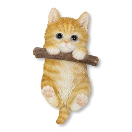 Uvia H23076-1 Tea Tiger Cat Grabbing Wooden Stick Magnet, 1.9 x 0.9 x 3.3 inches (4.8 x 2.3 x 8.5 cm), Doll, Figure, Figurine, Animal, Garden, Decorative, Realistic, Cute Cat