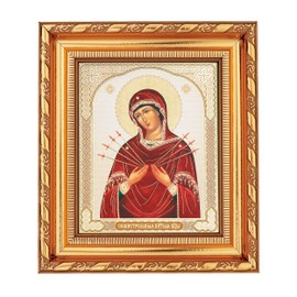 NKlaus Seven Arrows Mother of God Icon in Frame with Glass 14 x 16 cm Christian 13911