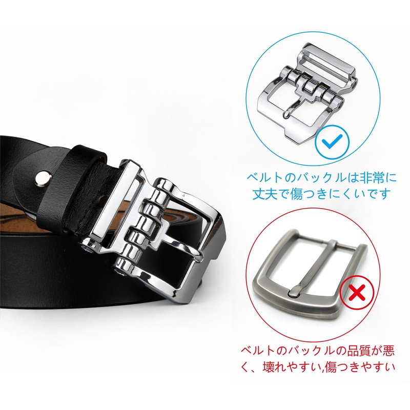 JingHao Men's Belt, Large Size, Genuine Leather, Casual Jeans Belt,