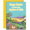 Nephew & Wife Easter Card - Spring Meadows - Medium
