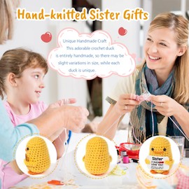 MBL MBLSister Easter Basket Essentials - Handmade Funny Cute Small Duck for Sisters Sis Big Little Sister from Sister Birthday Christmas Stocking Stuffers