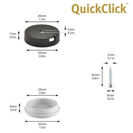 Wagner QuickClick® Chair Glides – Set of 4 for Screwing On; Hyper ', Ø 25mm