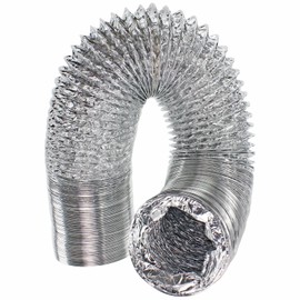 SPARES2GO 5m Aluminium Flexible Vent Hose Exhaust Pipe for Bush Tumble Dryer (4" / 100mm Diameter)