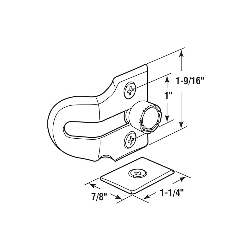 Prime-Line F 2889 Wood Window Vent Lock, Brass Plated Steel