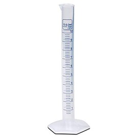 10ml Plastic Graduated Cylinder, Printed Graduations, Single Metric Scale, Polypropylene, Karter Scientific 237I1 (Case of 24)