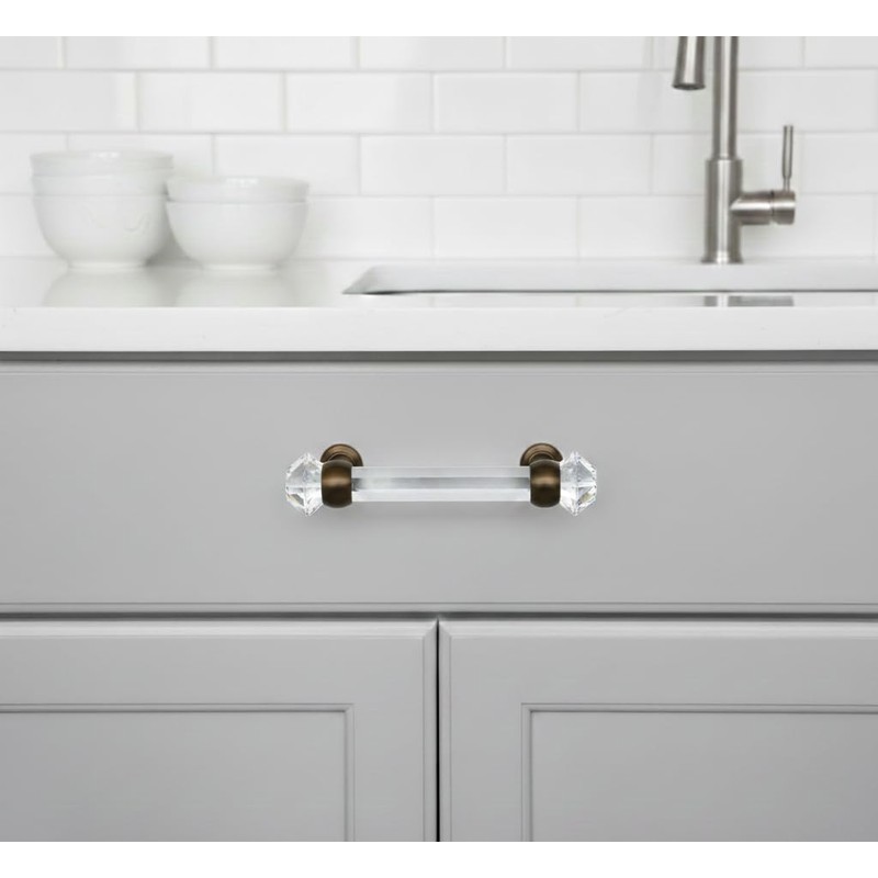 Cosmas 6393ORB-C Oil Rubbed Bronze with Clear Glass Cabinet Handle