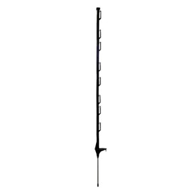 Plastic Electric Fencing Stake, 160cm 5.25ft, Black, Weather-Resistant for Rope, Wire, and Tape (10)