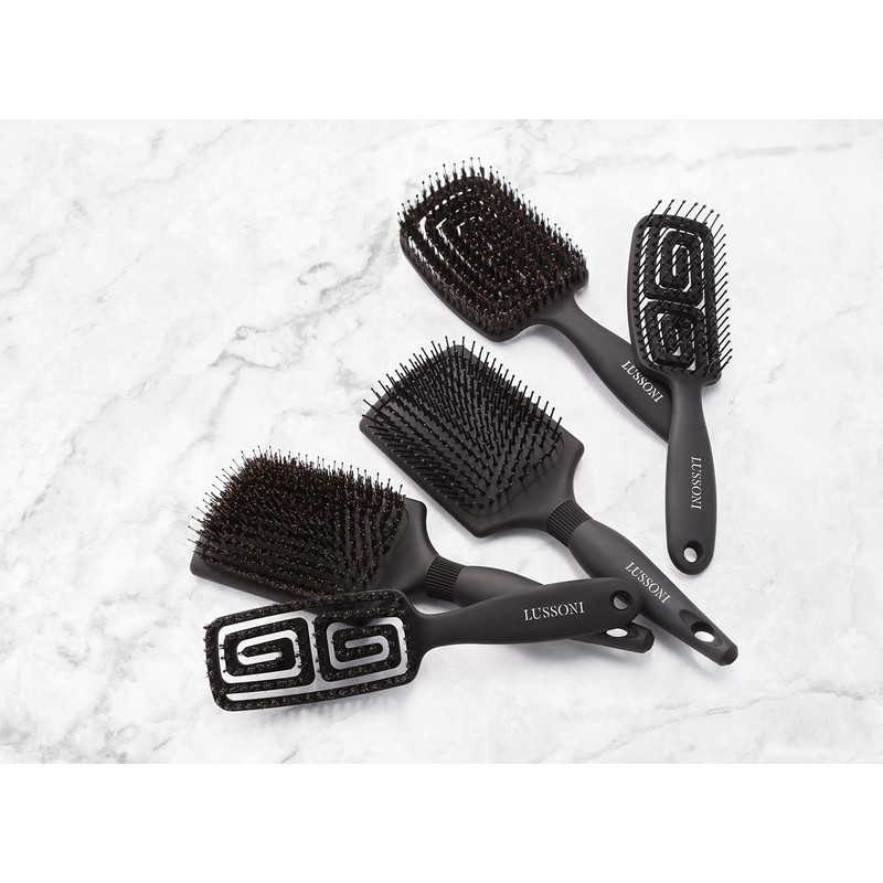 T4B LUSSONI Flexible Hair Brush, Detangling Brush, Antistatic Styling Brush,