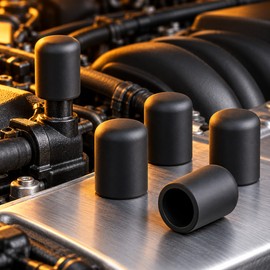 Silicone Vacuum Caps – 5-Pack Black Blanking Plugs for Engine Vacuum Hose and Intake Port Sealing (4mm to 32mm)