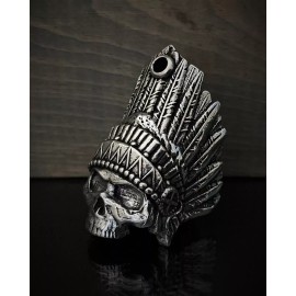 Bravo Bells Indian Chief Skull Ride Bell, Motorcycle Good Luck Charm