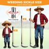 Sickle Garden Tool Set, Long Handle Weeding Sickle with Serrated