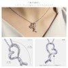 Miwahouseki 925 Silver Heart Motif Cubic Zirconia Azuki Chain Necklace,