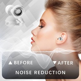 RIFOVN Ear Plugs for Sleeping, Reusable Silicone Earplugs with 28dB Noise Reduction, Noise Cancelling Ear Plugs for Concert, Travel, Study, Work, Hearing Protection, White