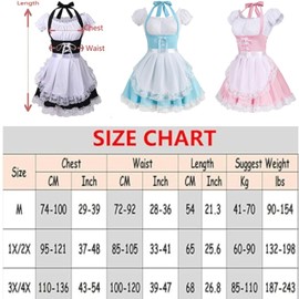HAPNBCELE Ladies French Maid Costume Strapless Maid Costume Fancy Dress Anime Cosplay Party Set Ladies,blue-M