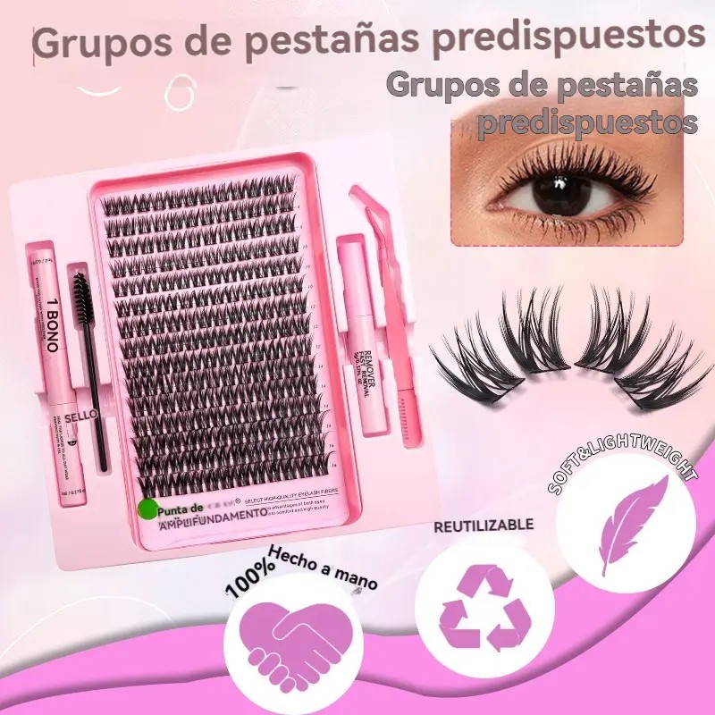 Kit Para Extensiones De Pestañas, Que Incluye Pinzas Y Pegam
