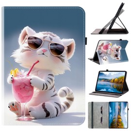 Mldjomid Case for Honor Pad 9 12.1 Inch (2023) PU Leather Flip Tablet Protective Case with Stand Card Slot Pen Holder Cover Case for Honor Tablet 9 12.1 Inch Protective Case (Cartoon Tiger)