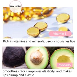 Bálsamo labial de aguacate, bálsamo labial hidratante con aceite de vitamina E para labios secos y agrietados, ultra nutritivo