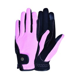 AK Fine Tech Micro Suede Riding & Multifunctional Horse Riding Gloves AKRS-8484 (M, Pink)