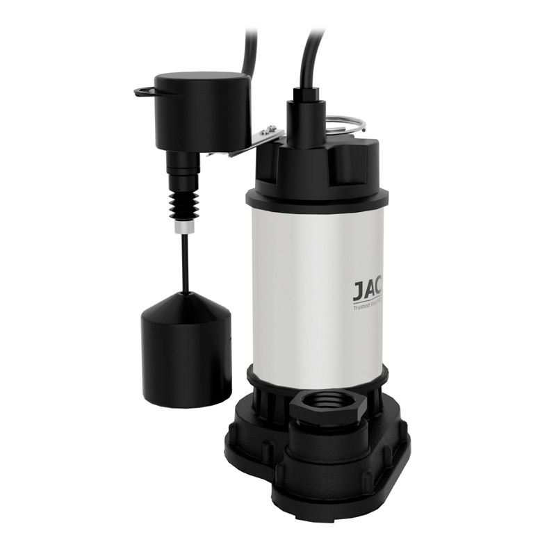 JACKEL Stainless Steel/Cast Iron Submersible Sump Pump, 1/2HP, 120V, Vertical
