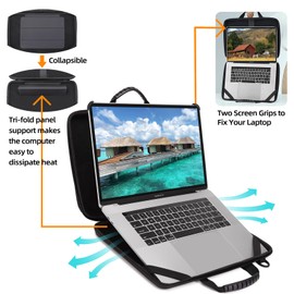 BUG 14.2-15.6 Inch Laptop Case Hard Shell, Protective Laptop Carrying Case with Stand for Heat Dissipation