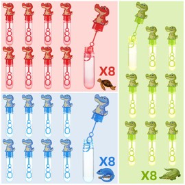 Reptile Party Favors Bubble Wands for Kids Swampy Alligator Bubble Water Toys Crocodile Goody Bag Stuffers Reptile Series Birthday Presents Giveaways 24PCS