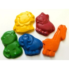 Handmade 10 sets of 5 Jungle Zoo Animals Crayons Party Favors 1st Birthday Lion Tiger