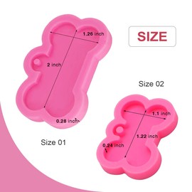 2PCS Shiny Dog Bone Shape Keychain Molds Resin Silicone Molds Dog Tag Molds for Epoxy Resin, Silicone Molds Polymer Clay Mold for DIY Pet Tag Jewelry Making Silicone Molds Epoxy Resin Craft